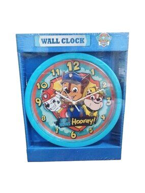 Nickelodeon Paw Patrol Clock Analog 10" Wall Featuring Chase Marshall Rubble